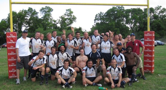 The OMBAC squad under the posts at the 2010 Division III national championships
