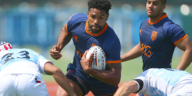 Marcus Satavu carrying for Rugby United New York against Austin Elite, 2019