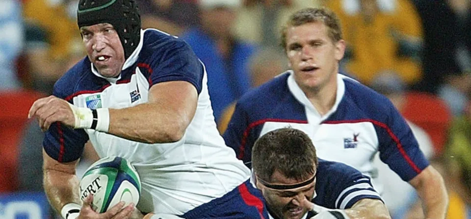 Dave Hodges · carrying against Scotland, 2003 World Cup
